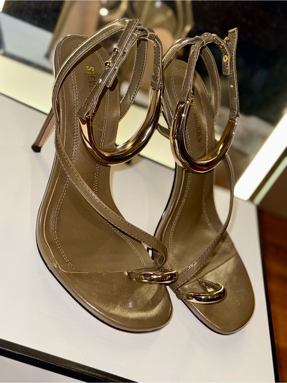 Steve Madden Tia Sandal in Olive - Picture 4 of 5